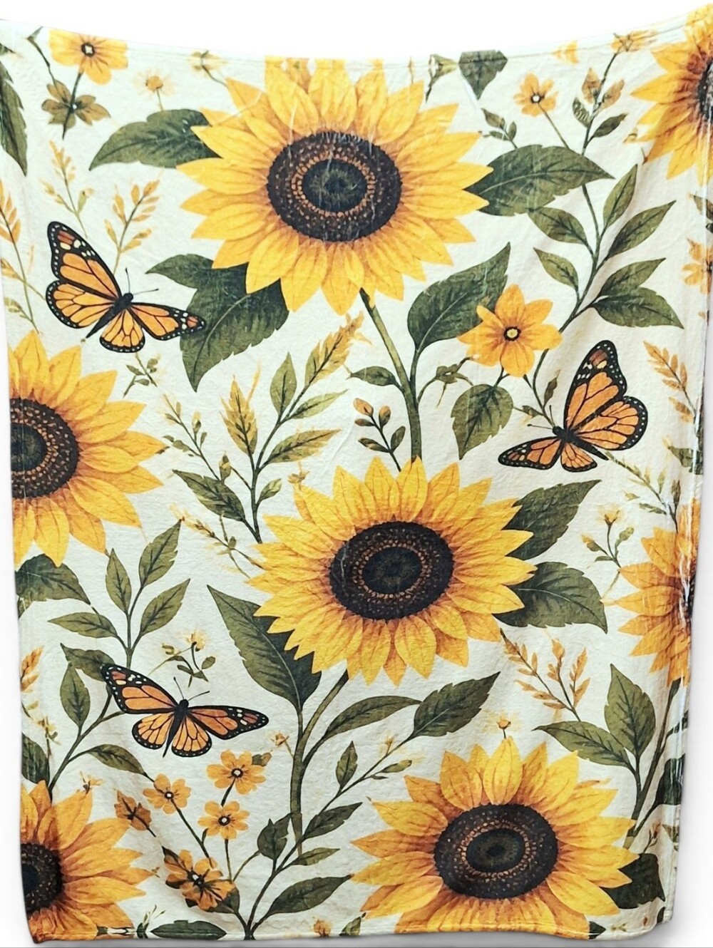 Sunflower & Butterfly Queen Plush Blanket